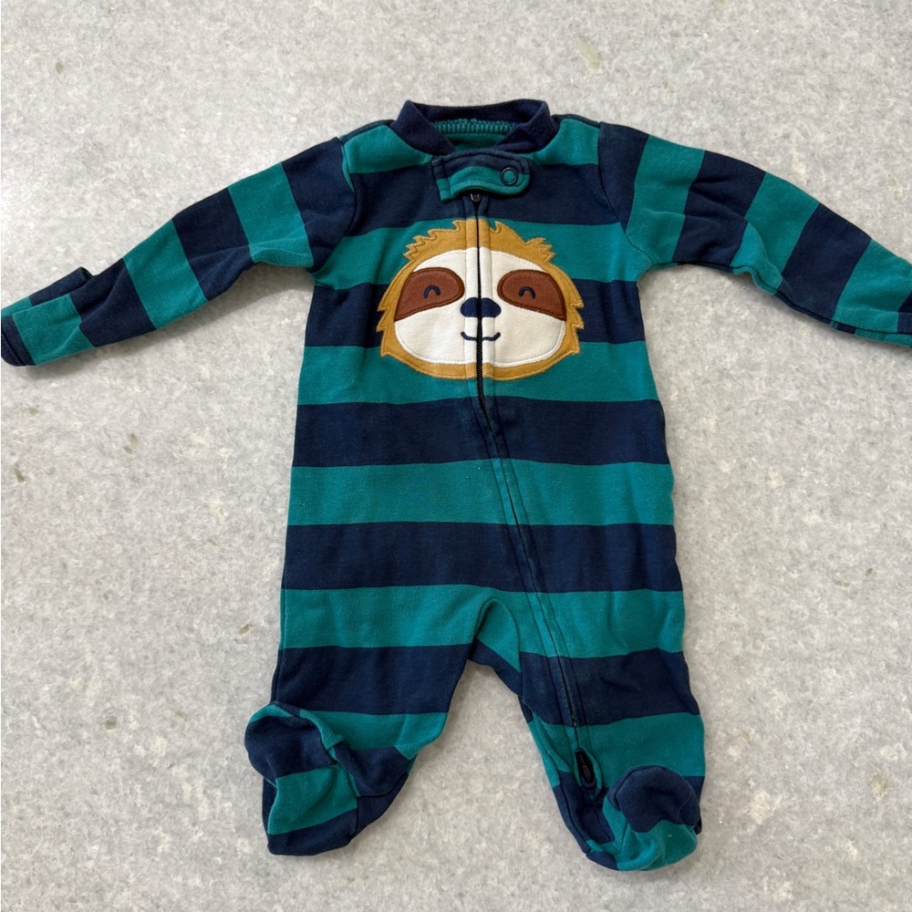 Carter’s Sloth Striped Footie Onesies Bodysuit NB
